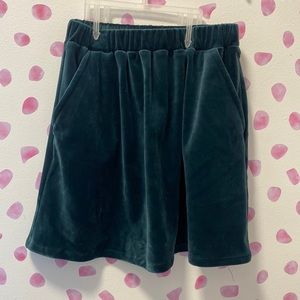 NWT Copper Key Girls Deep Emerald Green Velvet Skirt With Pockets Size Small